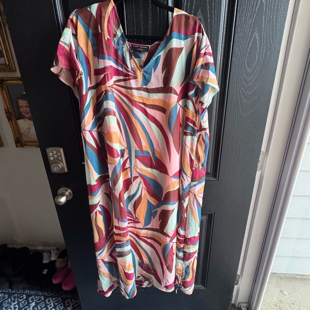 Lane Bryant Multicolor Abstract Maxi Dress